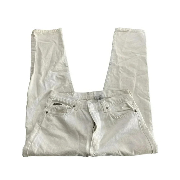 Calvin Klein Unite Women White Five Pocket Style Straight Leg Jean Size 13 - Picture 5 of 6
